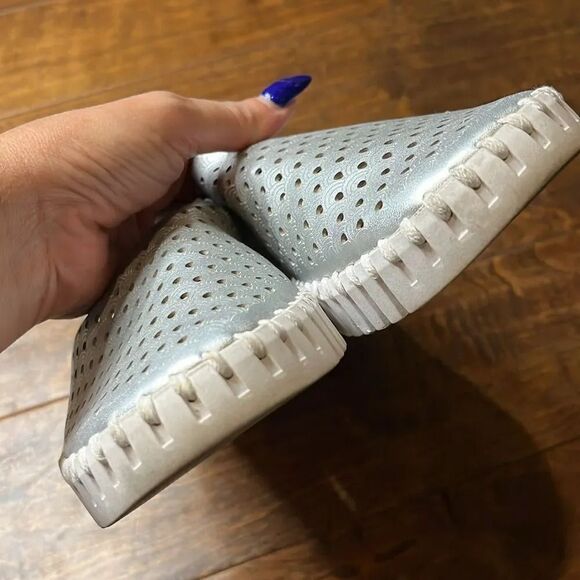 ILSE JACOBSEN TULIP SLIP-ON FLATS - METALLIC Silver, size 10.5-11! - Picture 5 of 8